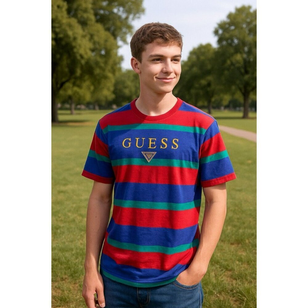 Vintage Guess Jeans Striped Men’s Shirt Medium EUC